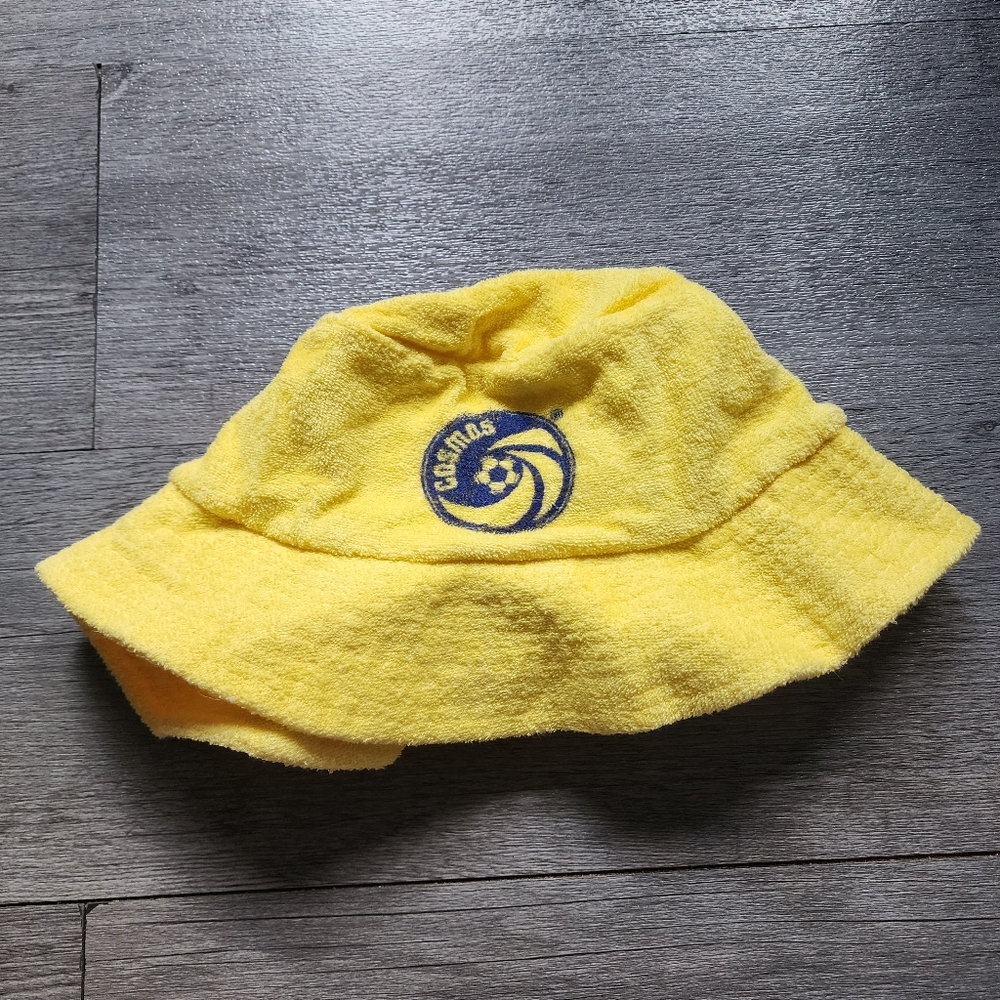 Vintage 80s Schick Cosmos Soccer Bucket Hat Yellow Size Medium